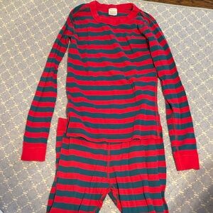 EUC Hanna Andersson Red and Blue Striped Pajama Set Sz 12